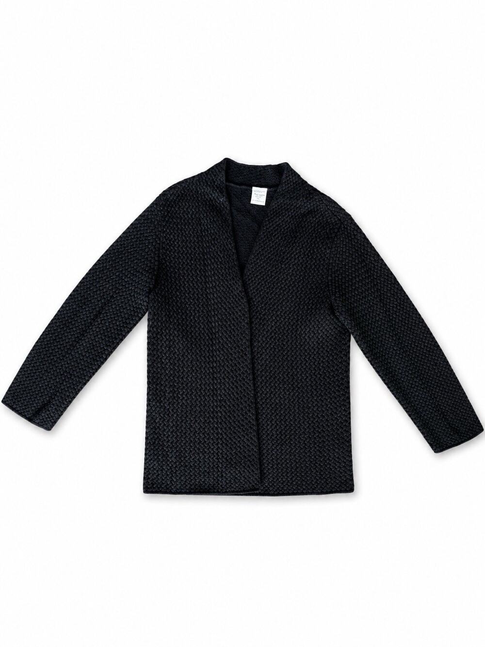 Emma James Black Textured Open Front Cardigan Sweater Women’s Small